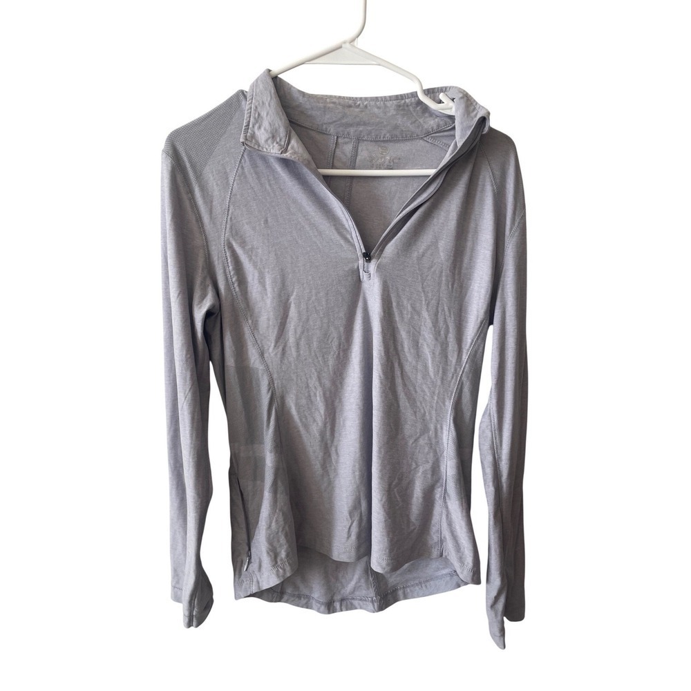 Etonic Womens Small Gray Quarter Zip Pullover Long Sleeve Active Running Top S